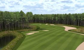 Stillwater's smooth fairway splitting bunkers and surrounded by a dense pine forest