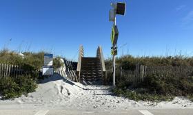 A crosswalk is available on site to beachgoers
