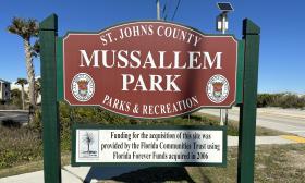 The Mussallem Park entrance sign