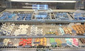 Baked goods with different themes and shapes presented for customers' pets
