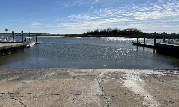 The boat ramp entrance