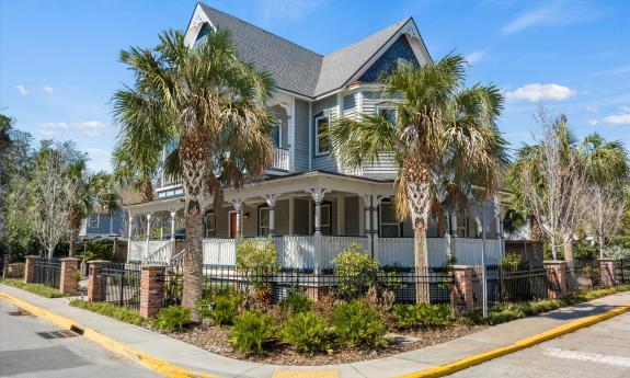 The historic corner building in Lincolnville is hope to La Nouvelle Bistro and Three Stories Inn