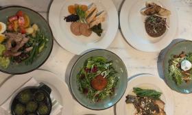 Sample dishes displayed on the table at La Nouvelle Bistro