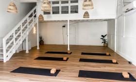 The yoga room where classes and events take place
