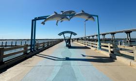 A dolphin archway on the pier