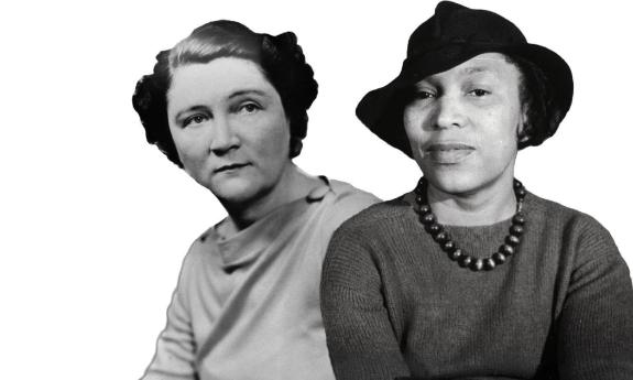 A composed image featuring Marjorie Kinnan Rawlings and Zora Neale Hurston