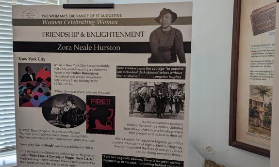 A poster describing Zora Neale Hurston's life