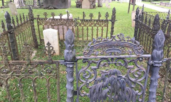 A section of the Huguenot Cemetery during the day