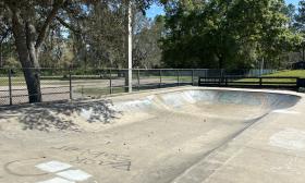 A small concrete pool for beginners to practice on