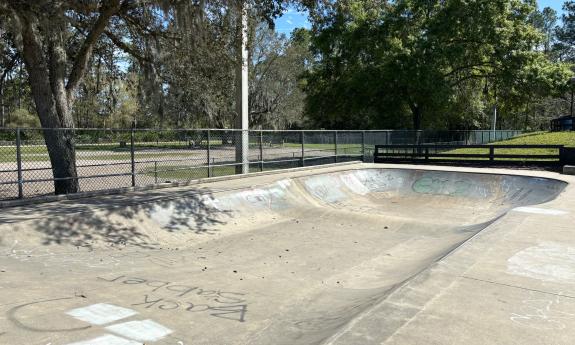 A small concrete pool for beginners to practice on