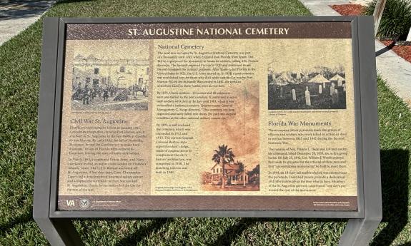 An informational display about the site and the history behind it