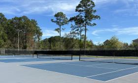 One of the tennis courts on the park's property