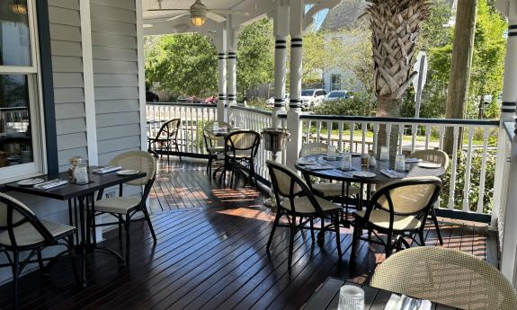 The set up for front porch dining