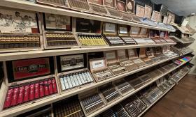 The cigar collection inside the humidor