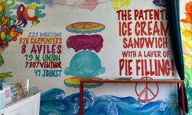 An ice cream painting inside the eatery