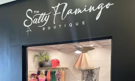 The storefront of The Salty Flamingo Boutique
