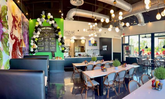 The inside dining area with plenty of tables and booths available