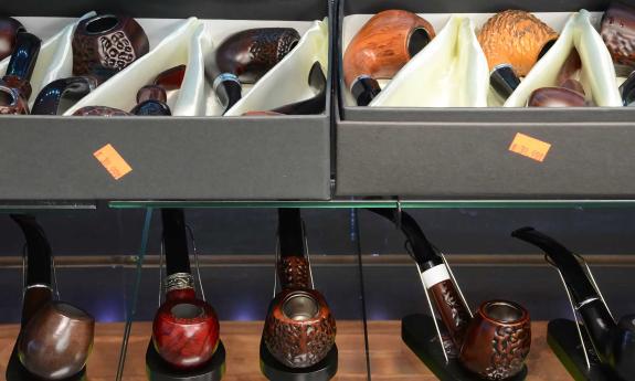 Boxes of cigars on display