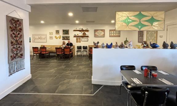 Additional seating in the back of the eatery