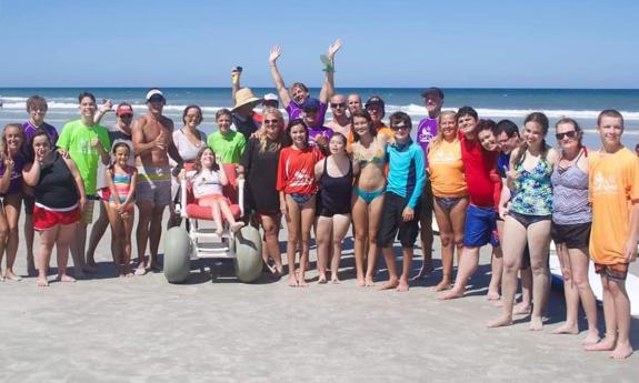 A group of participants at The Arc of the St. Johns' Beach Days event