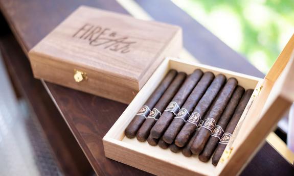 A cigar box offered from Fire & Ash