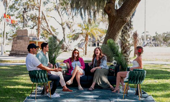 Guests enjoying the lounge sitting space