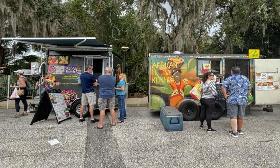 Popular food trucks lined up
