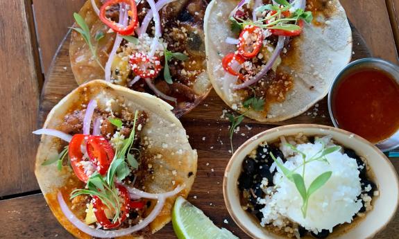 An assortment of tacos served at the restaurant