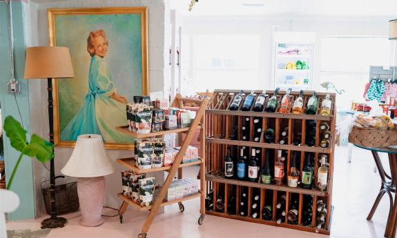 Various wines and local products