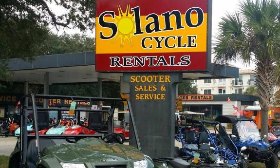 Solano Cycle's outside sign