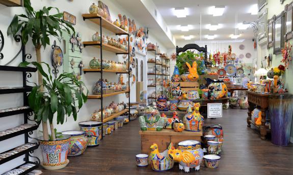 Colorful pots and planters