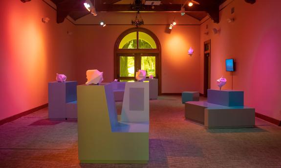 A colorful light exhibit