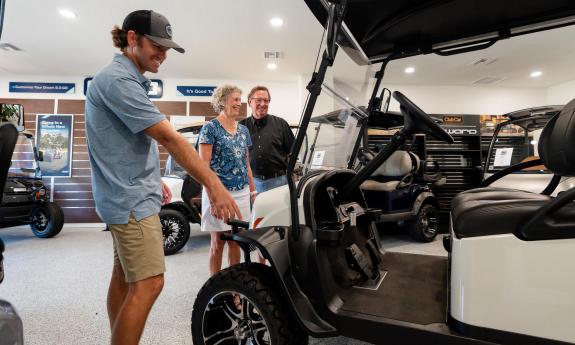 Guests shopping from an assortment of carts