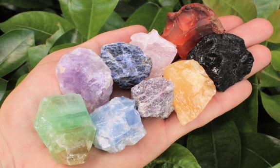 Crystals in the palm of a hand