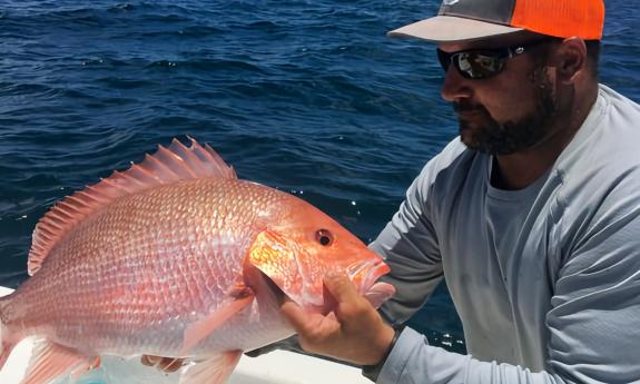 A red snapper caught fresh off the boat