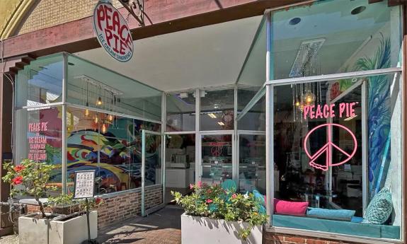 The exterior of Peace Pie on Aviles Street