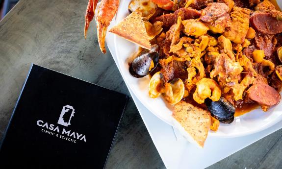 Casa Maya's version of paella can be ordered for one or two