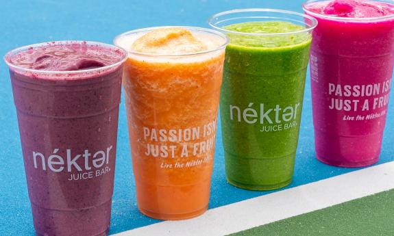 A line of healthy smoothies