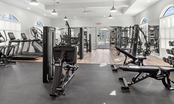 Soluna Apartments has a large gym with equipment