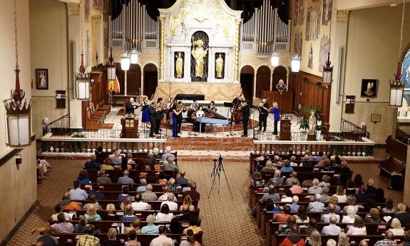 The interior of the St. Augustine Cathedral Basillica during a concert by St. Augustine Music Festival