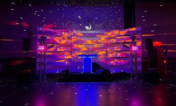 The DJ setup at an event