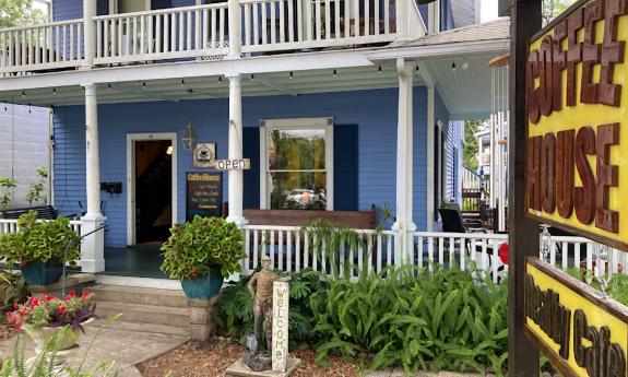 The exterior of the Coffee House Realty Cafe