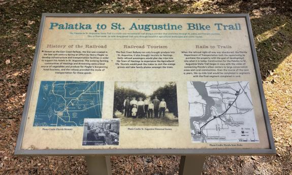 An information display about the bike trail