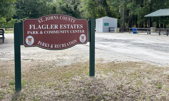The sign at Flagler Estates Park & Community Center 