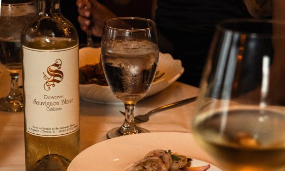 A bottle of white wine, with a dinner at La Cocina in St. Augustine