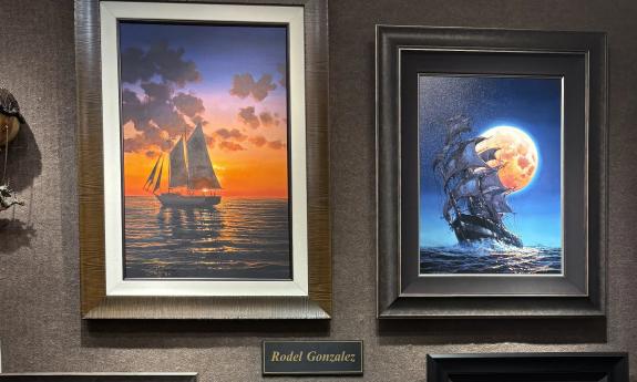 Nautical paintings display at the James Coleman Signature Gallery