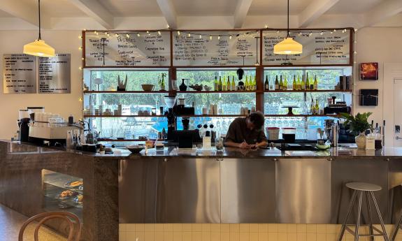 The counter space at Bar Citra