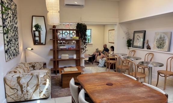 The casual sitting area at the shop