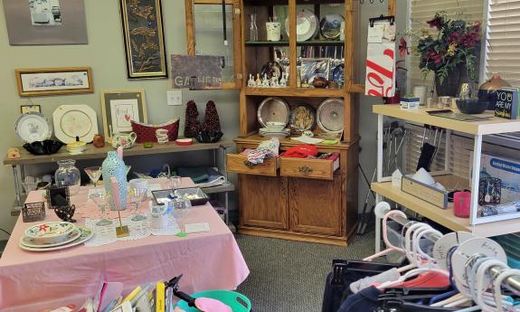 Household and kitchen items on display
