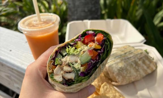 A wrap sandwich from Crave 